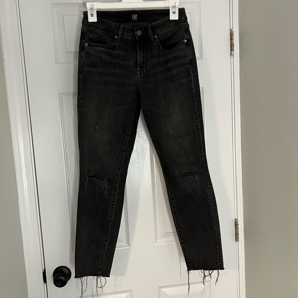 Black Grey Ripped Jeans